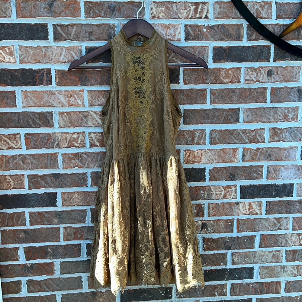 FP: high neck lace dress